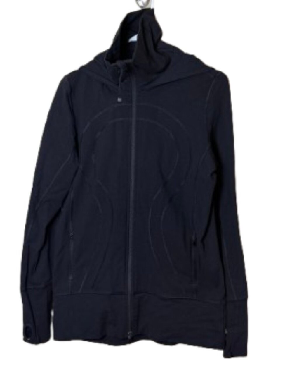 Lululemon In Stride black jacket with a high collar and full zip closure Size 10